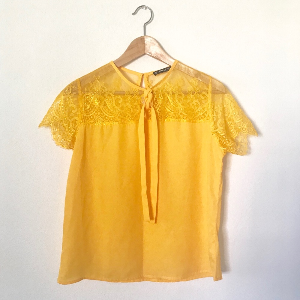 Yellow Lace Blouse